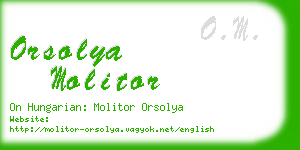 orsolya molitor business card